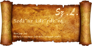 Szász Lóránt névjegykártya